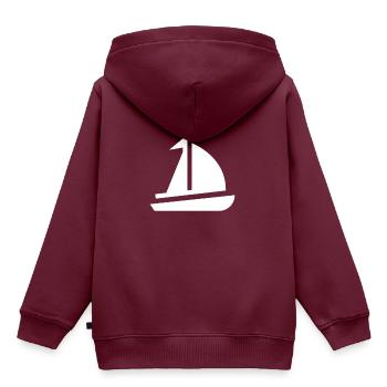 Segelboot - Kinder Premium Organic Hoodie - Burgunderrot - Hinten - AI Model Kid Female (0cm)