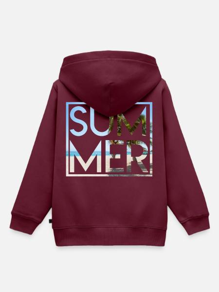 Sommer - Kinder Premium Organic Hoodie - Burgunderrot