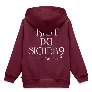 Bist du sicher? Der Meister - Kinder Premium Organic Hoodie - Burgunderrot - Hinten - AI Model Kid Female (0cm)