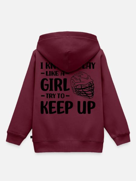 Lacrosse - Kinder Premium Organic Hoodie - Burgunderrot