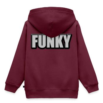 Funky - Kinder Premium Organic Hoodie - Burgunderrot - Hinten - AI Model Kid Female (0cm)