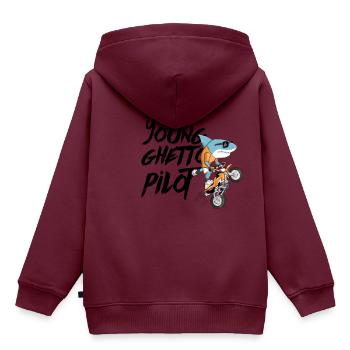 Junger Ghetto-Pilot - Kinder Premium Organic Hoodie - Burgunderrot - Hinten - AI Model Kid Female (0cm)