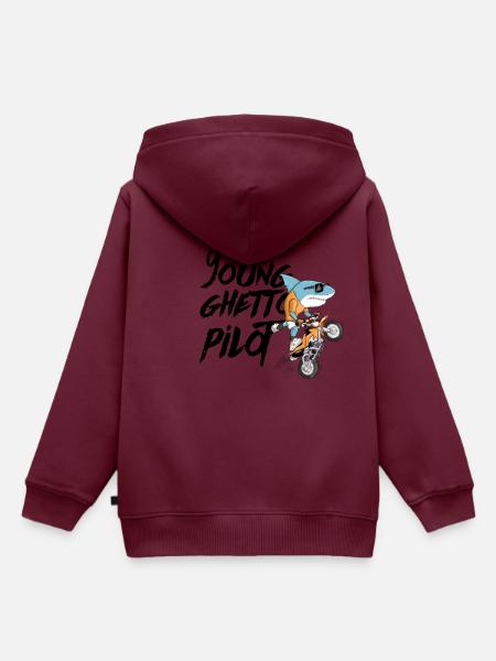 Junger Ghetto-Pilot - Kinder Premium Organic Hoodie - Burgunderrot