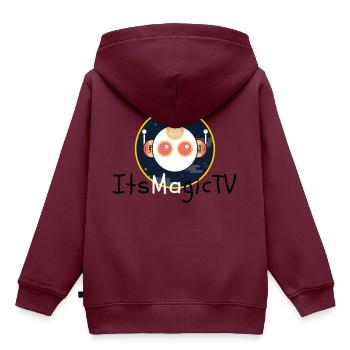 Der Youtube-Bot - Kinder Premium Organic Hoodie - Burgunderrot - Hinten - AI Model Kid Female (0cm)