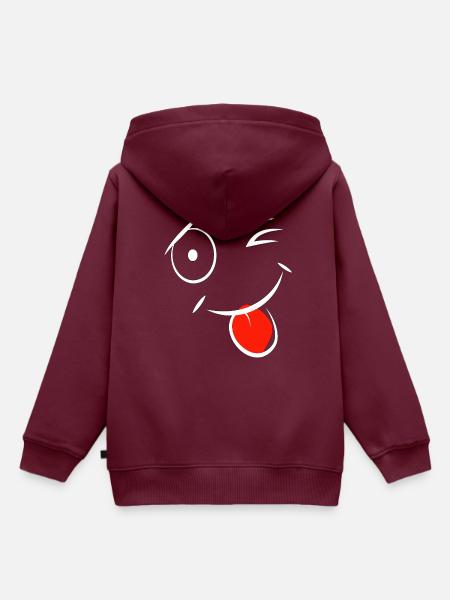 Zwinker - Kinder Premium Organic Hoodie - Burgunderrot