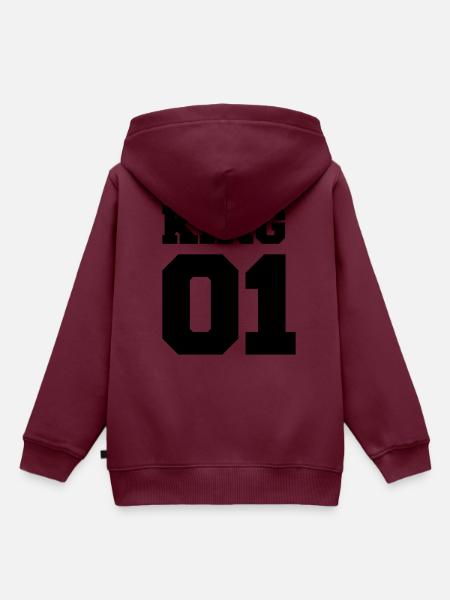 king 01 - Kinder Premium Organic Hoodie - Burgunderrot