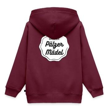 Eschtes Pfälzer Mädel - PFALZstyle für Mädels - Kinder Premium Organic Hoodie - Burgunderrot - Hinten - AI Model Kid Female (0cm)