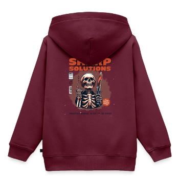 Skelett mit Dolch - Kinder Premium Organic Hoodie - Burgunderrot - Hinten - AI Model Kid Female (0cm)