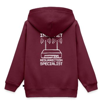Internet Admin Informatiker - Kinder Premium Organic Hoodie - Burgunderrot - Hinten - AI Model Kid Female (0cm)
