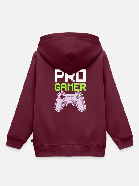 Pro Gamer Spruch Bester - Kinder Premium Organic Hoodie - Burgunderrot