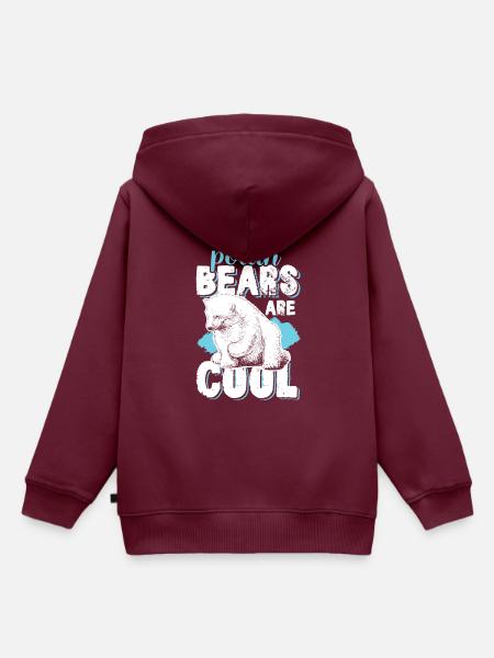 winter Polar Bär Eisbär - Kinder Premium Organic Hoodie - Burgunderrot
