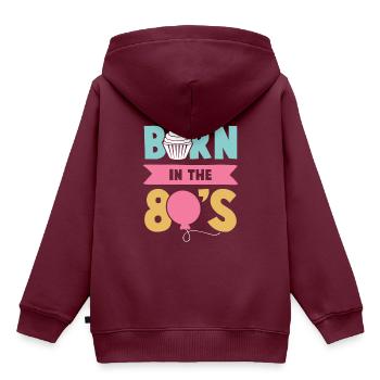 80 achtziger jahre - Kinder Premium Organic Hoodie - Burgunderrot - Hinten - AI Model Kid Female (0cm)