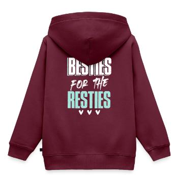 freunde freund herz - Kinder Premium Organic Hoodie - Burgunderrot - Hinten - AI Model Kid Female (0cm)
