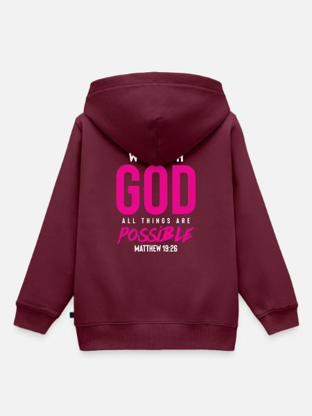 alles ist mit gott möglich - Kinder Premium Organic Hoodie - Burgunderrot