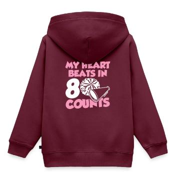 spruch cheerleading - Kinder Premium Organic Hoodie - Burgunderrot - Hinten - AI Model Kid Female (0cm)