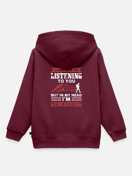 geocaching lustiger spruch - Kinder Premium Organic Hoodie - Burgunderrot