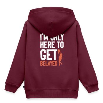 felsklettern klettern - Kinder Premium Organic Hoodie - Burgunderrot - Hinten - AI Model Kid Female (0cm)