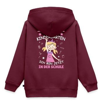 Schulkind - Kinder Premium Organic Hoodie - Burgunderrot - Hinten - AI Model Kid Female (0cm)
