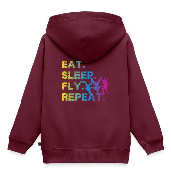 Skydiving Eat Sleep Fly Repeat Skydive t-shirt - Kinder Premium Organic Hoodie - Burgunderrot - Hinten - AI Model Kid Female (0cm)