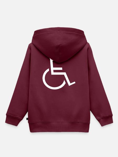 Rollstuhl - Kinder Premium Organic Hoodie - Burgunderrot