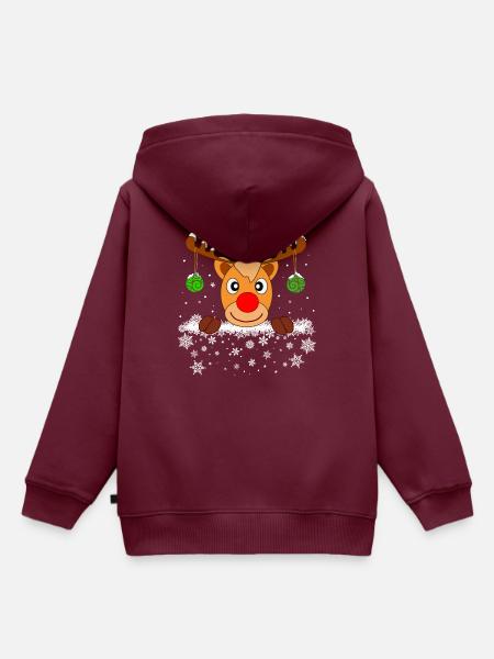 Rudolf Rentier - Kinder Premium Organic Hoodie - Burgunderrot