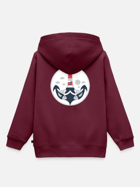 Maritime Illustration eines Ankers - Kinder Premium Organic Hoodie - Burgunderrot
