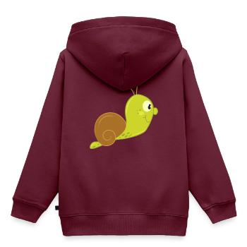 süße cartoon comic schnecke - Kinder Premium Organic Hoodie - Burgunderrot - Hinten - AI Model Kid Female (0cm)