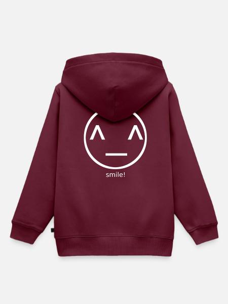 Smile! - Kinder Premium Organic Hoodie - Burgunderrot