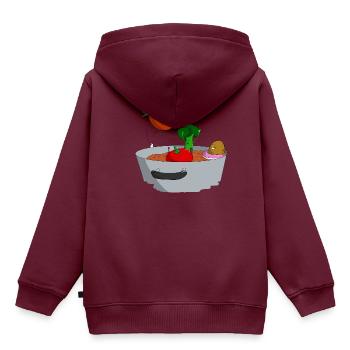 Gesunde Suppe - Kinder Premium Organic Hoodie - Burgunderrot - Hinten - AI Model Kid Female (0cm)