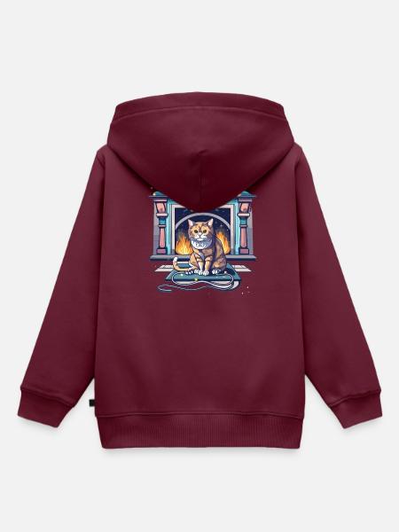 Kamin - Kinder Premium Organic Hoodie - Burgunderrot