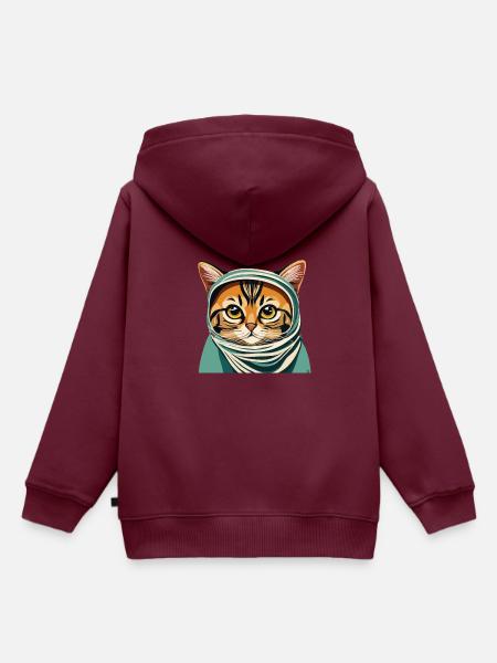 Hijab - Kinder Premium Organic Hoodie - Burgunderrot