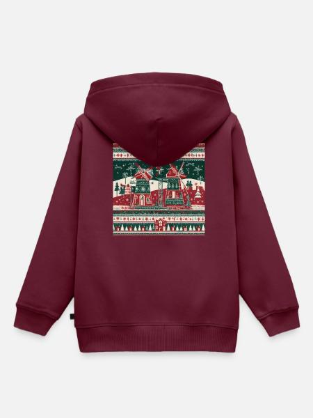Windmühle - Kinder Premium Organic Hoodie - Burgunderrot