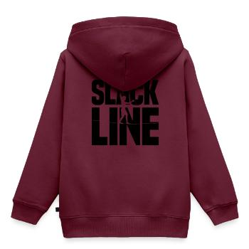 Slackline Slackliner Slacklining Artist Slacklinen - Kinder Premium Organic Hoodie - Burgunderrot - Hinten - AI Model Kid Female (0cm)