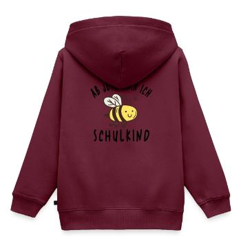 Einschulung Erste Klasse Schulkind Biene Geschenk - Kinder Premium Organic Hoodie - Burgunderrot - Hinten - AI Model Kid Female (0cm)