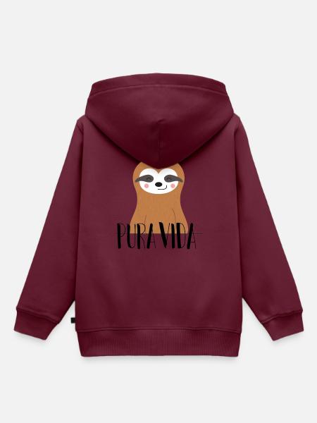 PURA ViDA! - Kinder Premium Organic Hoodie - Burgunderrot
