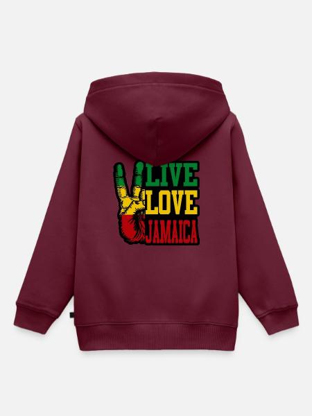 Jamaika Liebe - Kinder Premium Organic Hoodie - Burgunderrot