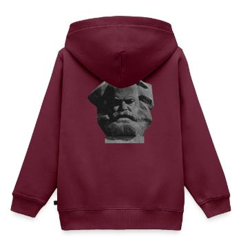 Karl Marx - Chemnitzer Nischel - Kinder Premium Organic Hoodie - Burgunderrot - Hinten - AI Model Kid Female (0cm)