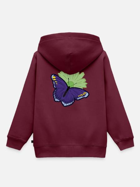 Schmetterling Falter - Kinder Premium Organic Hoodie - Burgunderrot