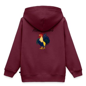 Hahn im Korb - Kinder Premium Organic Hoodie - Burgunderrot - Hinten - AI Model Kid Female (0cm)