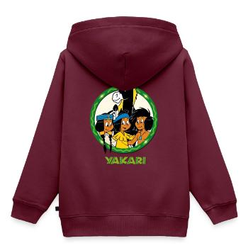 Yakari und seine Freunde - Kinder Premium Organic Hoodie - Burgunderrot - Hinten - AI Model Kid Female (0cm)