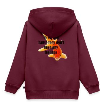 its okay to eat fish nirvana - Kinder Premium Organic Hoodie - Burgunderrot - Hinten - AI Model Kid Female (0cm)