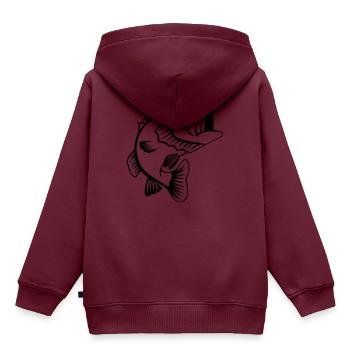 Barsch - Kinder Premium Organic Hoodie - Burgunderrot - Hinten - AI Model Kid Female (0cm)