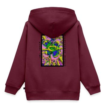 Kunst ist sichtbares Denken - 1 - Kinder Premium Organic Hoodie - Burgunderrot - Hinten - AI Model Kid Female (0cm)