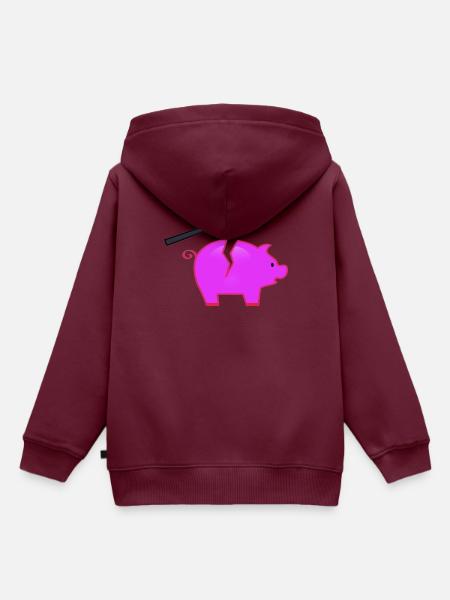 Sparschwein - Kinder Premium Organic Hoodie - Burgunderrot