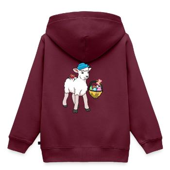 80er 90er Lamm Lämmer Schaf Schafe Ostern - Kinder Premium Organic Hoodie - Burgunderrot - Hinten - AI Model Kid Female (0cm)
