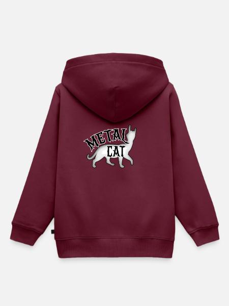 Metal Cat - Rock-Katze - Kinder Premium Organic Hoodie - Burgunderrot