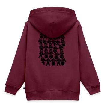 Schlauchblume schwarz - Kinder Premium Organic Hoodie - Burgunderrot - Hinten - AI Model Kid Female (0cm)