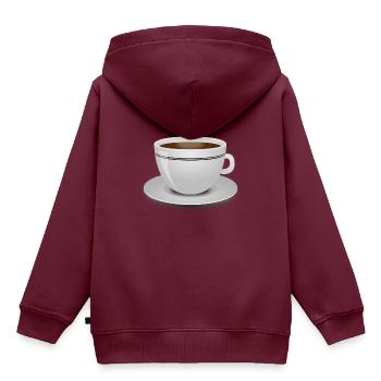 Kaffee - Kinder Premium Organic Hoodie - Burgunderrot - Hinten - AI Model Kid Female (0cm)