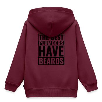Die besten Klempner haben Bärte Klempner Klempner Klempner - Kinder Premium Organic Hoodie - Burgunderrot - Hinten - AI Model Kid Female (0cm)