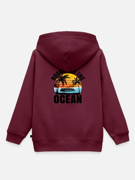 Süchtig nach dem Ozean-Paddelboot - Kinder Premium Organic Hoodie - Burgunderrot